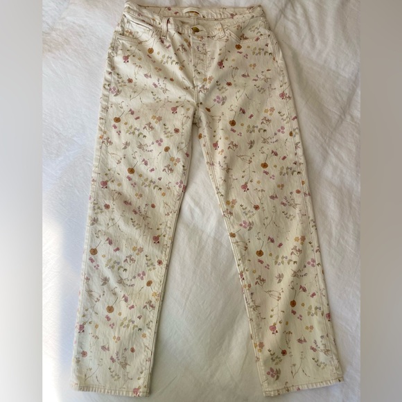 NEW Joe's Jeans The Scout Flower In Your Pocket Floral cropped cream jeans, 29 - Picture 5 of 13